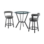 Naomi And Bryant - 3 Piece Counter Height Dining Set - Black / Gray