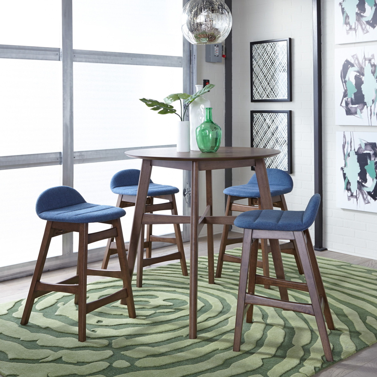 cdac2295ed65e93b87a4868d7e7abf93 Space Savers - 5 Piece Gathering Table Set - Dark Brown - Image 1