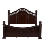 Messina Estates - 4 Piece Bedroom Set (Queen Poster Bed, Dresser & Mirror, Nightstand) - Dark Brown - Image 4