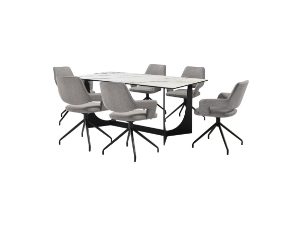 Esme Penny – 7 Piece Dining Set – Gray Dining Sets Direct Express