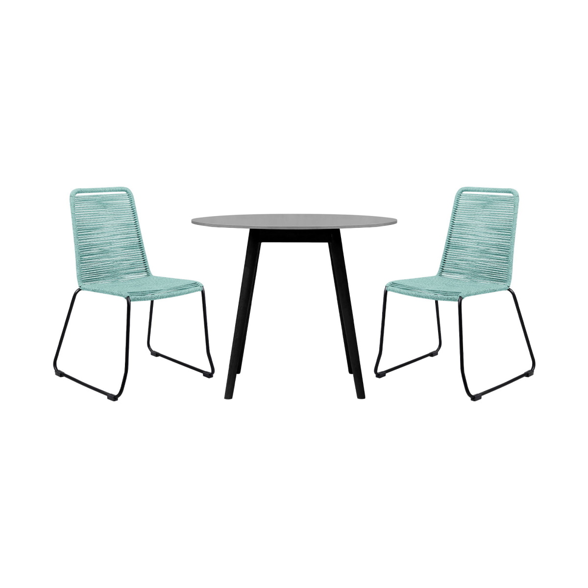 d6cf02368b1a728b899489b7466369a1 Kylie And Shasta - 3 Piece Outdoor Patio Dining Set - Black Eucalyptus / Wasabi - Image 1
