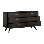 Baly – 4 Piece Acacia King Loft Bedroom Set With Dresser And Nightstands – Brushed Brown / Gray Bedroom Sets Direct Express 28