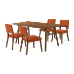 Channell - 5 Piece Dining Table Set - Orange