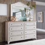 Farmhouse Reimagined - 4 Piece Bedroom Set (King Poster Bed, Dresser & Mirror, Chest) - White - Image 2
