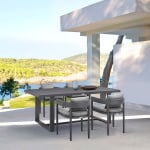 Menorca - Outdoor Patio 5 Piece Dining Table Set - Gray - Image 10