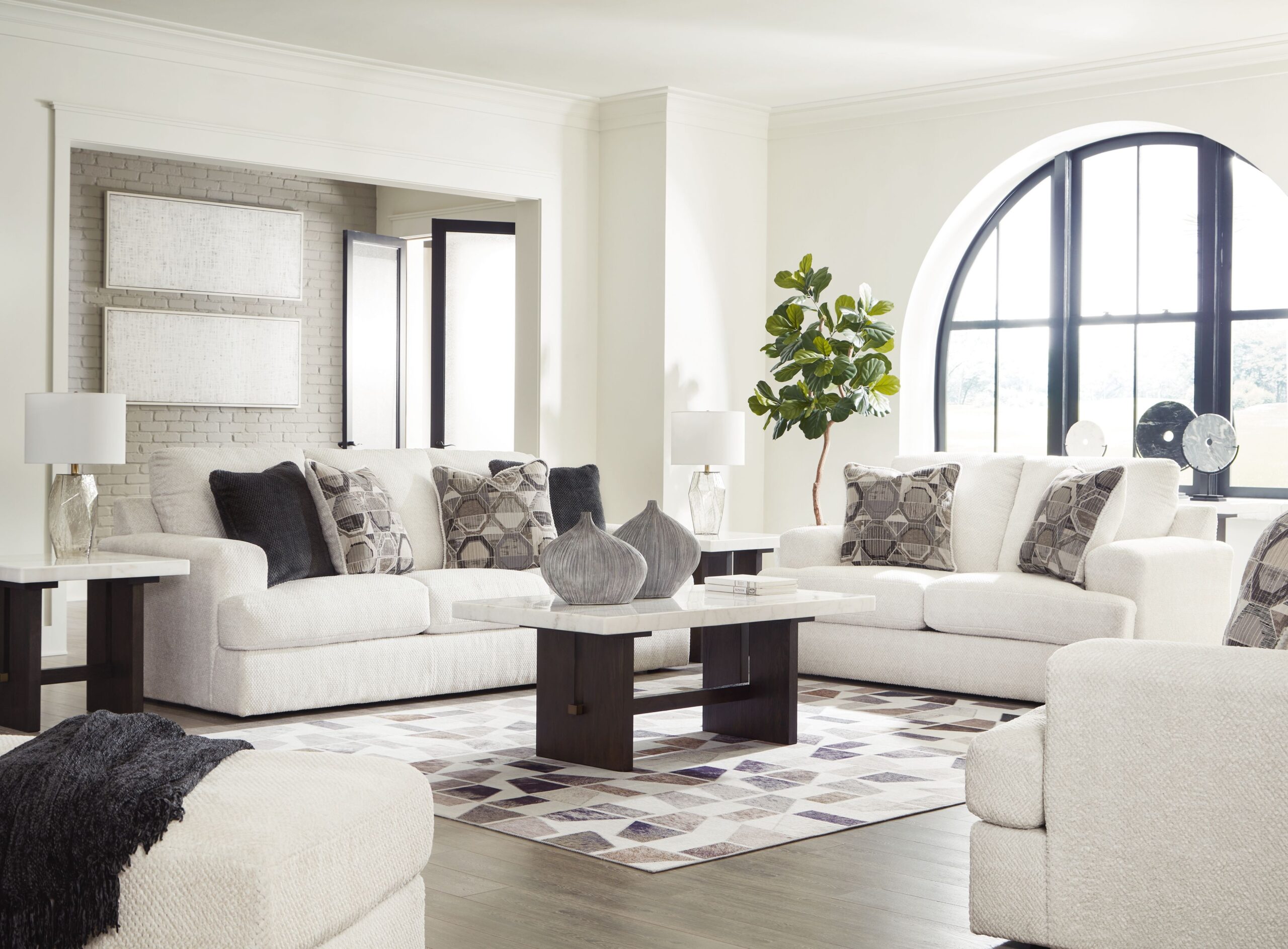 Karinne - 4 Pc. - Sofa, Loveseat, Chair And A Half, Ottoman - Linen