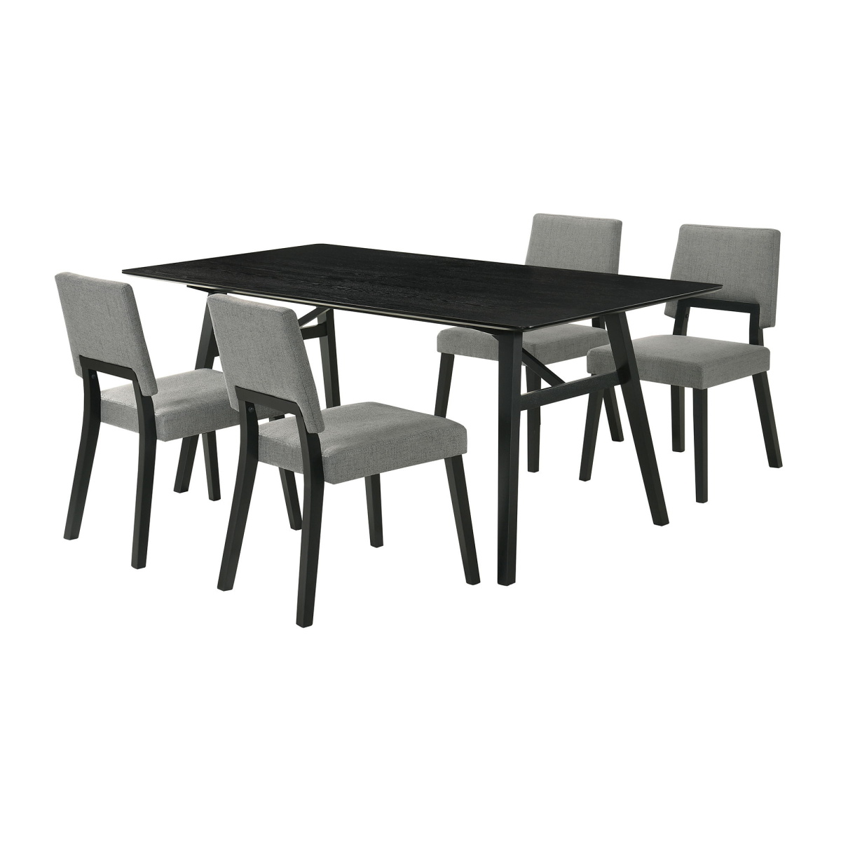 e26334a4c9af23bf048e814559f886da Channell - 5 Piece Dining Table Set - Black / Charcoal - Image 1