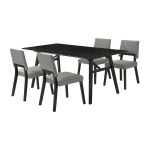 Channell - 5 Piece Dining Table Set - Black / Charcoal