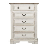 Abbey Park - 5 Piece Bedroom Set (California King Panel Bed, Dresser & Mirror, Chest, Nightstand) - Antique White - Image 6