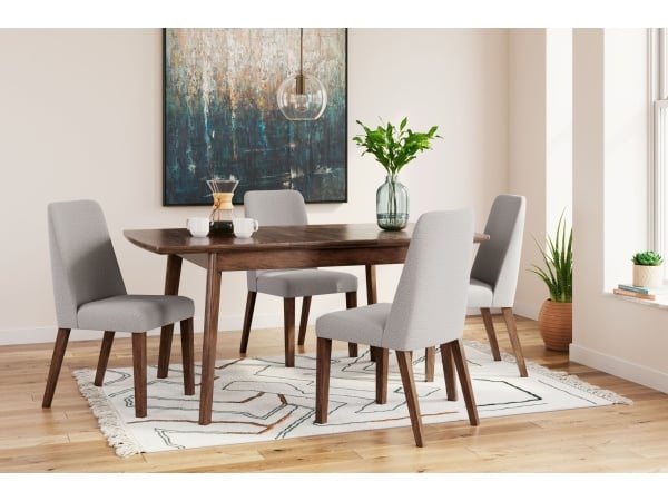 Lyncott – Brown / Gray – 5 Pc. – Butterfly Extension Table, 4 Side Chairs Dining Sets