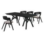 Cortina And Jackie - 5 Piece Rectangular Dining Set - Black