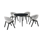 Arcadia - Round 5 Piece Dining Set Gray / Black