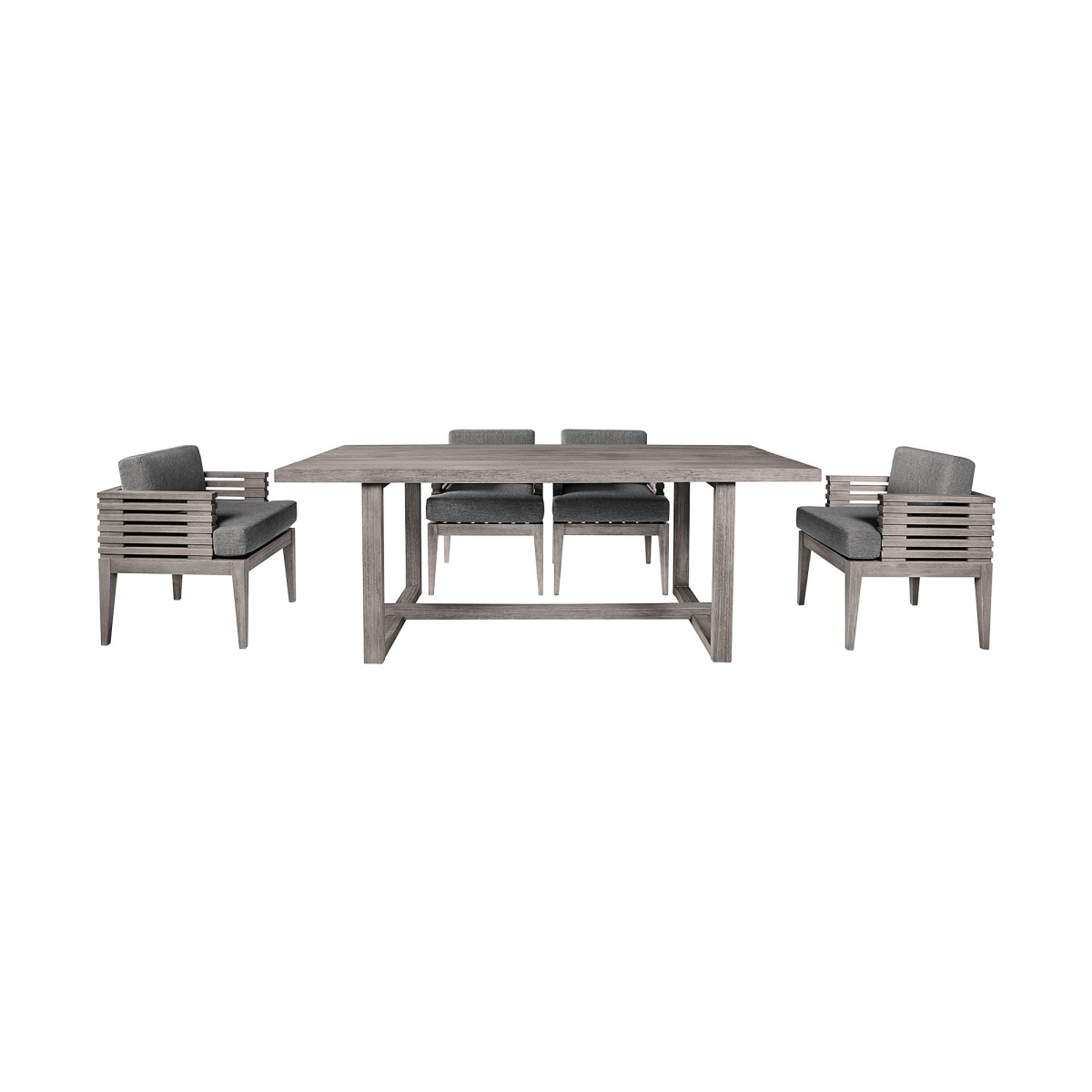 eeaade8101aa7a2ebc4da7a2bd5f81f8 Vivid - 5 Piece Outdoor Patio Dining Set - Gray Eucalyptus / Gray - Image 1