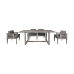 Vivid - 5 Piece Outdoor Patio Dining Set - Gray Eucalyptus / Gray