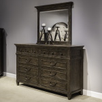 Paradise Valley - 4 Piece Bedroom Set (King Panel Bed, Dresser & Mirror, Chest) - Dark Brown - Image 2
