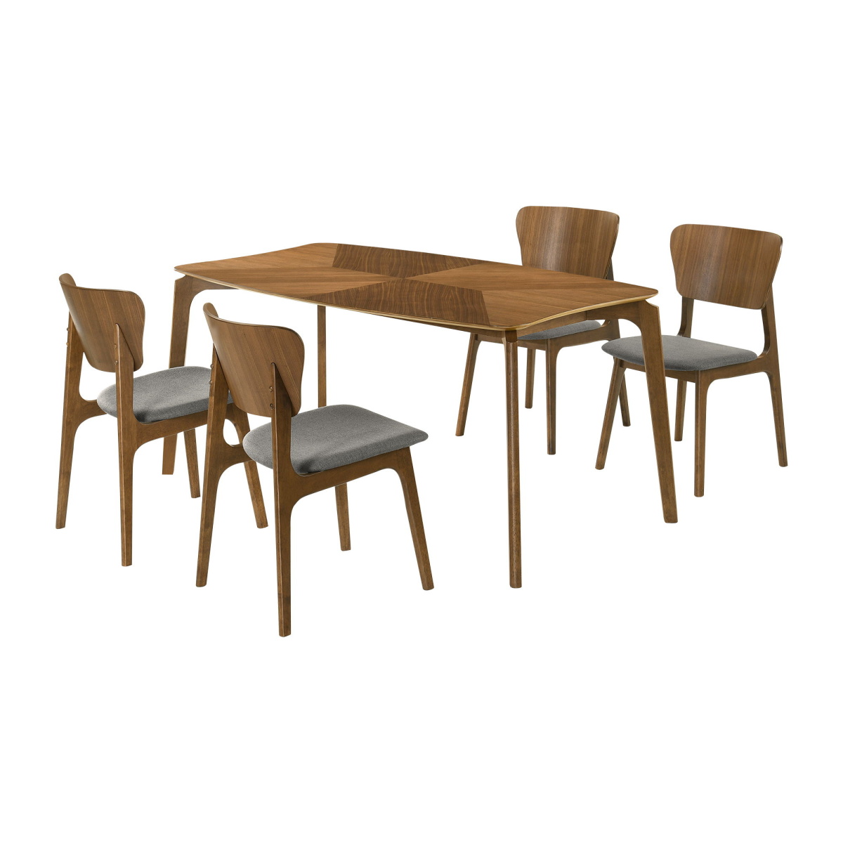f026db4bd86c89184d4336d3328b4a53 Kalia - 5 Piece Dining Set - Walnut / Charcoal - Image 1