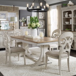 Farmhouse Reimagined - 7 Piece Trestle Table Set - White