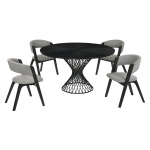 Cirque And Rowan - 5 Piece Round Dining Set - Black