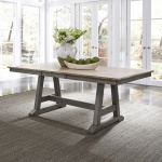 Lindsey Farm - 6 Piece Trestle Table Set - Dark Gray - Image 4