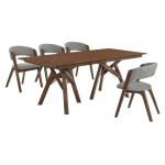 Cortina And Rowan - 5 Piece Rectangular Dining Set - Walnut