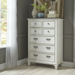 Allyson Park - 4 Piece Bedroom Set (King Panel Bed, Dresser & Mirror, Chest) - Wirebrushed White / Charcoal - Image 10