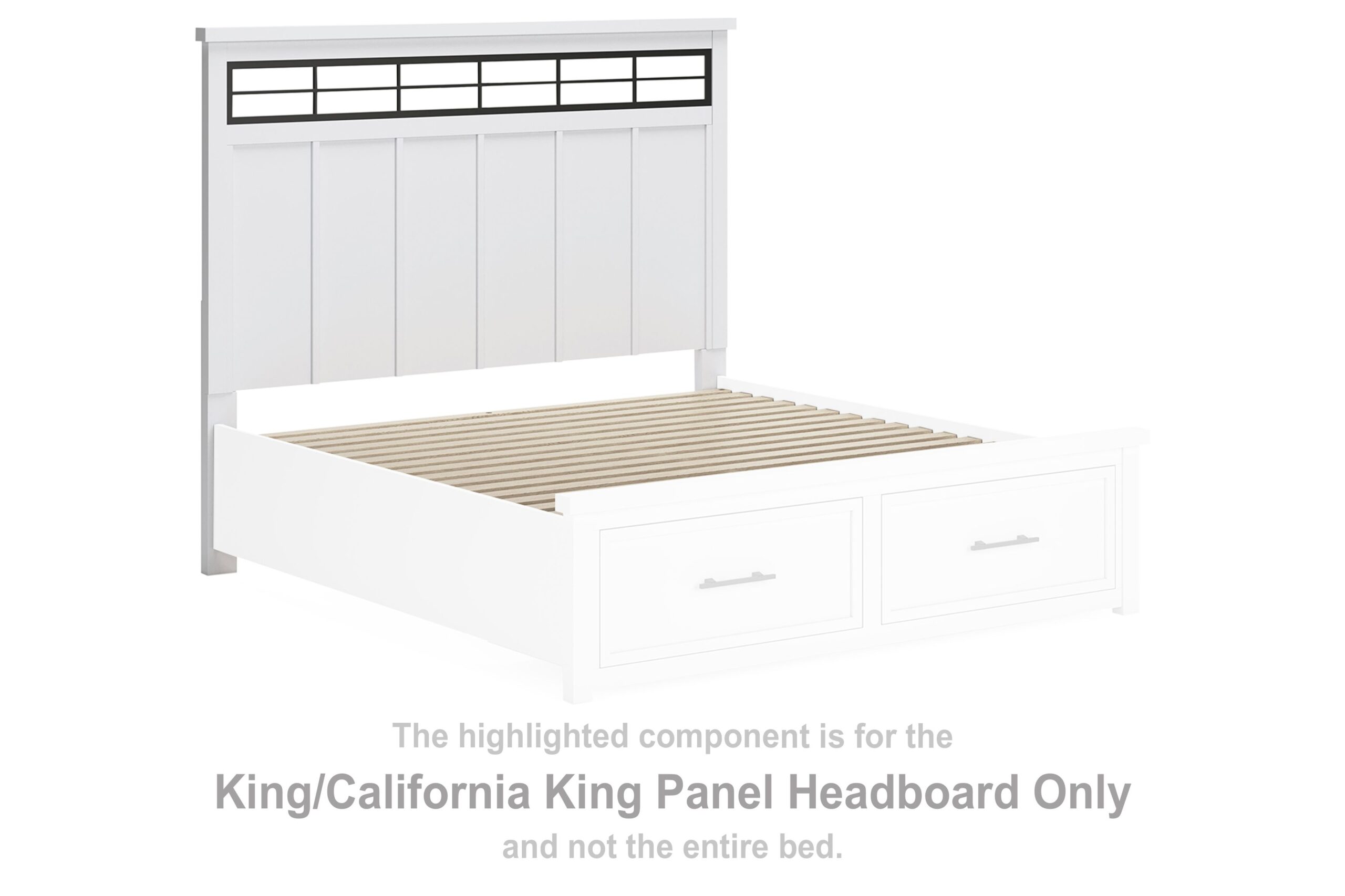 Ashbryn - King/California King Panel Headboard - White / Natural