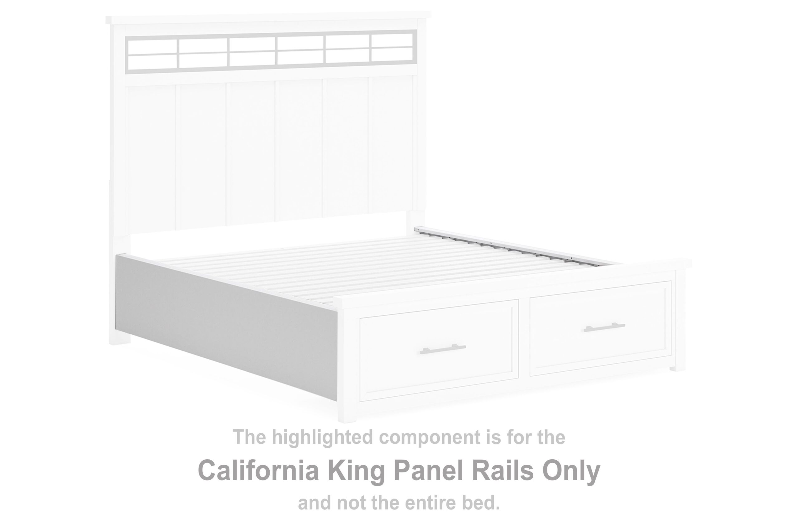 Ashbryn - California King Panel Rails - White / Natural
