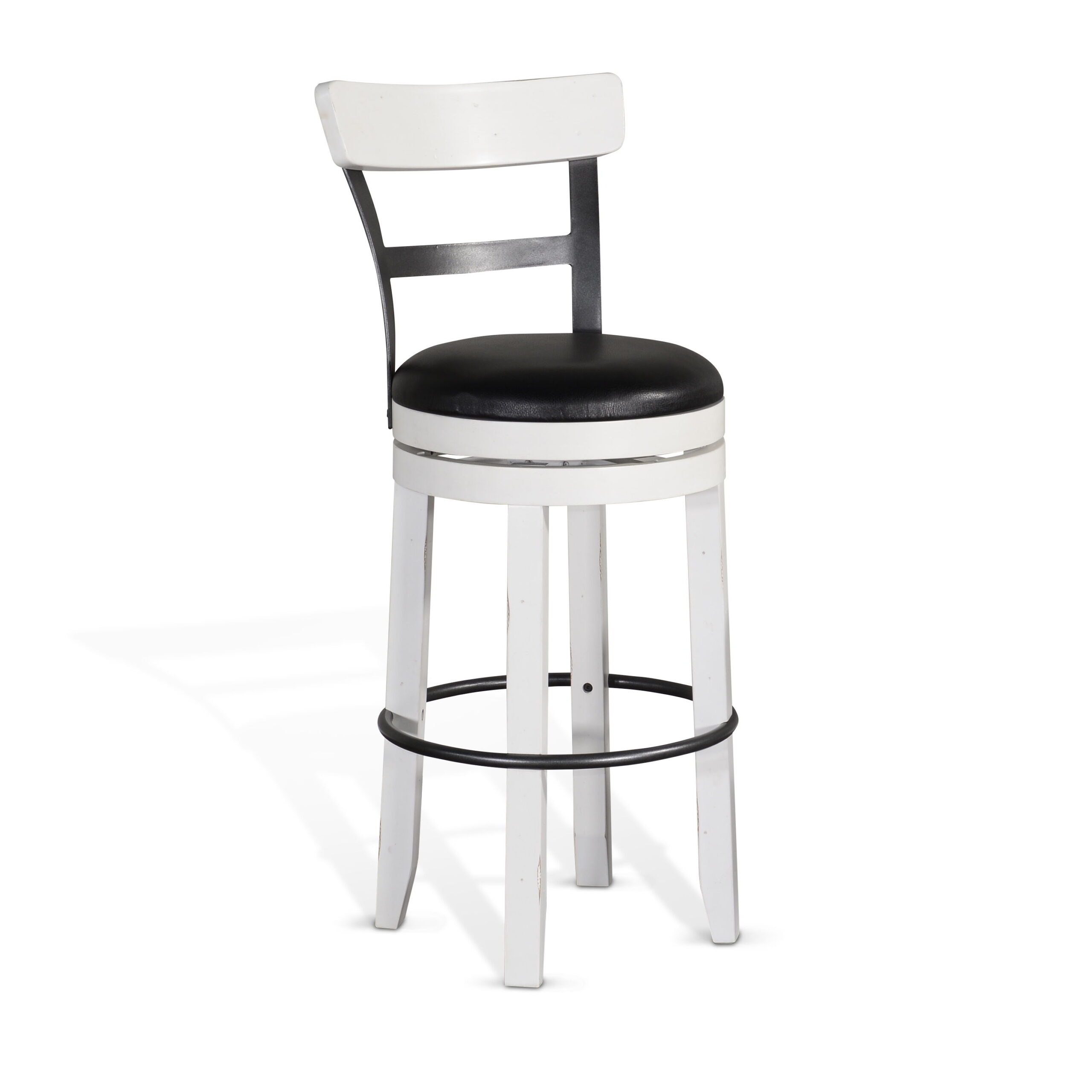 Carriage House - Industrial Swivel Barstool (Set of 2) - Cottage White / Europen Dark