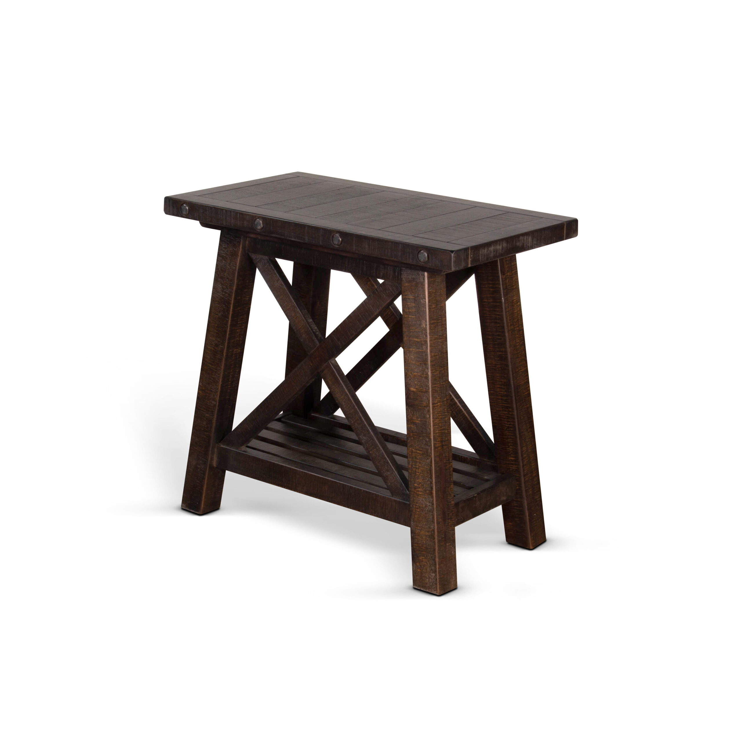 767ce4de8648eda5d98056756ea89860 Vivian - Farmhouse Mahogany Wood Chair Side Table - Dark Brown - Image 1