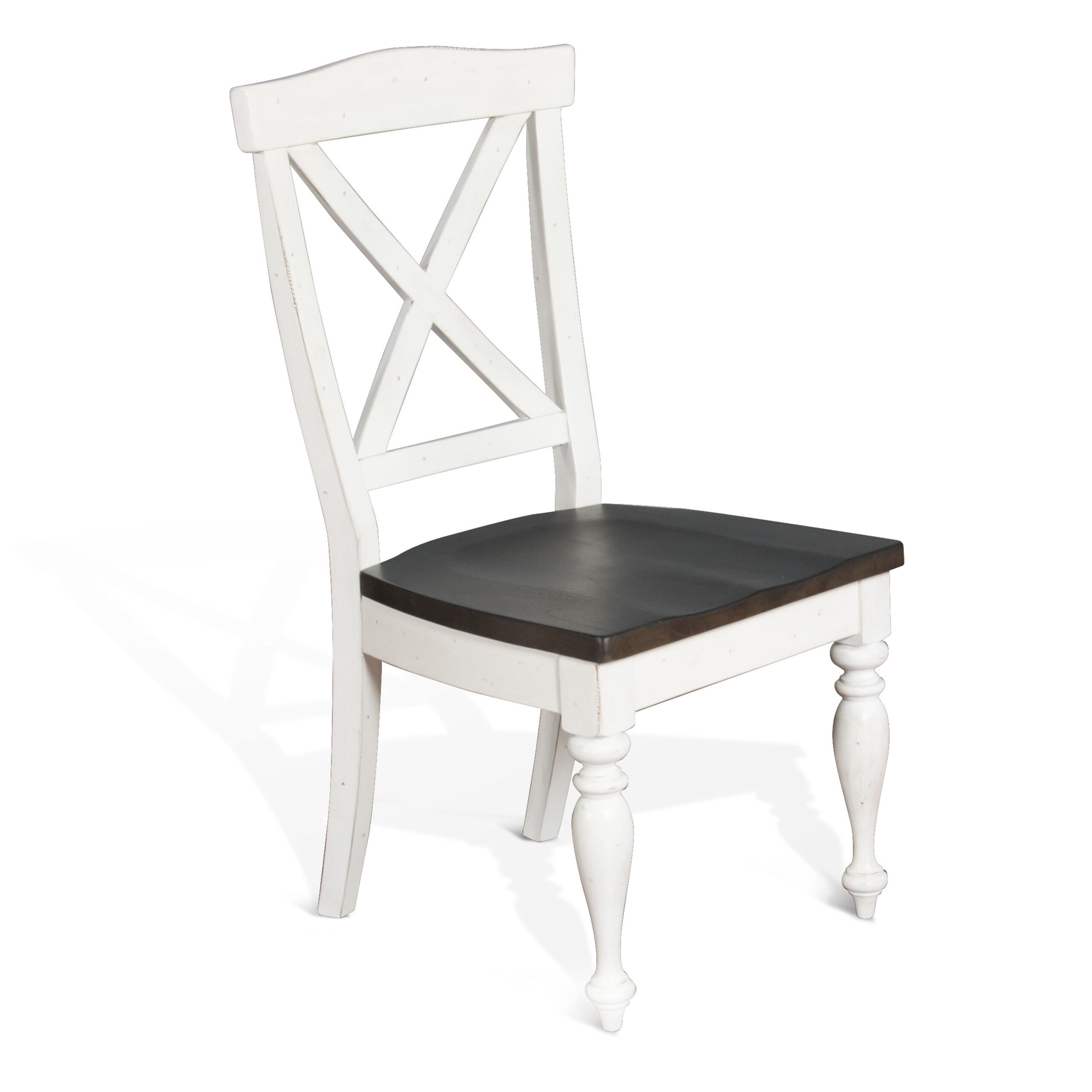 Carriage House - Wood X-Back Dining Chair (Set of 2) - Cottage White / Europen Dark