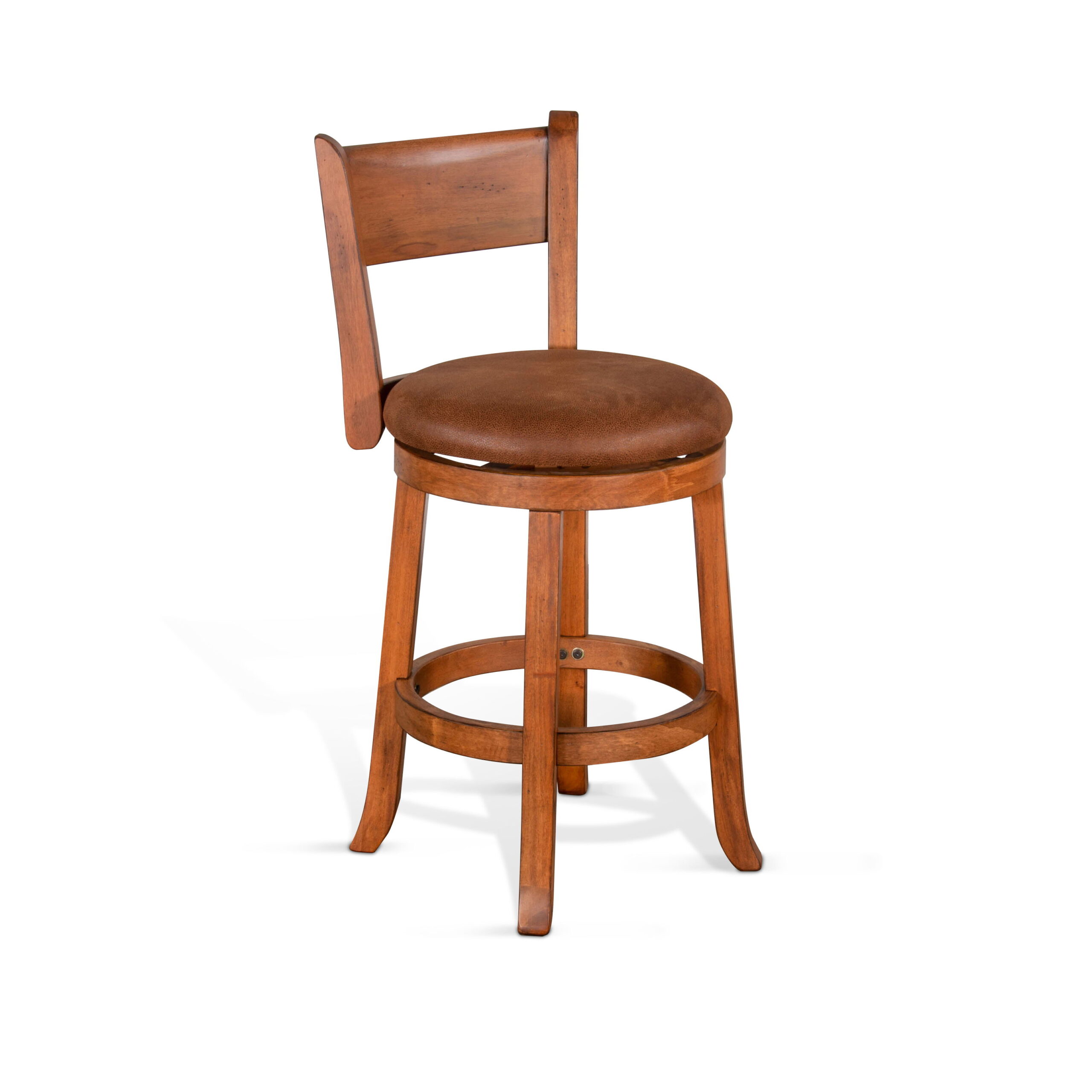 Sedona - Counter Swivel Barstool, Cushion Seat & Back (Set of 2) - Rustic Oak
