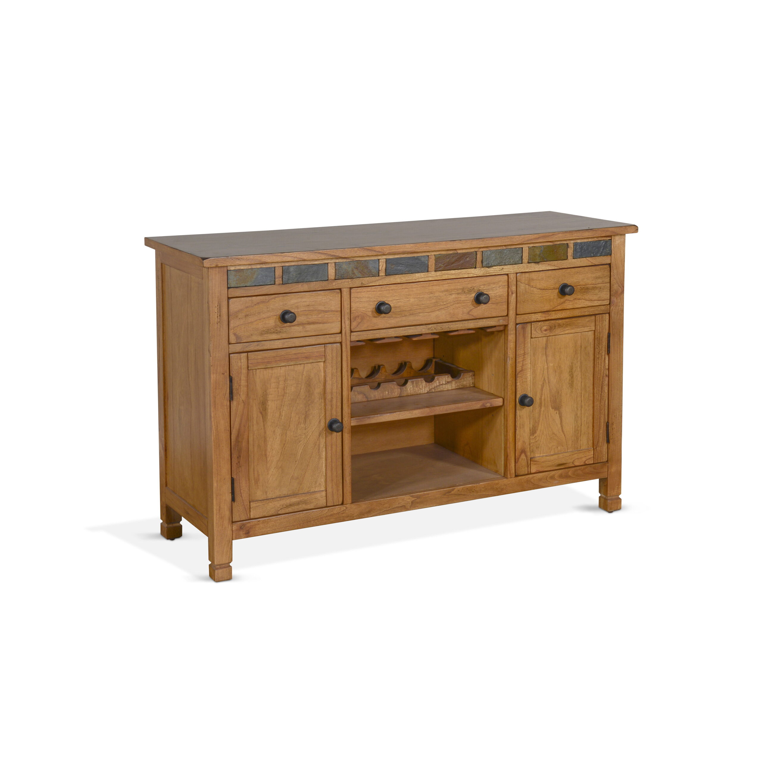 Sedona - Wood Buffet With Natural Slate - Rustic Oak