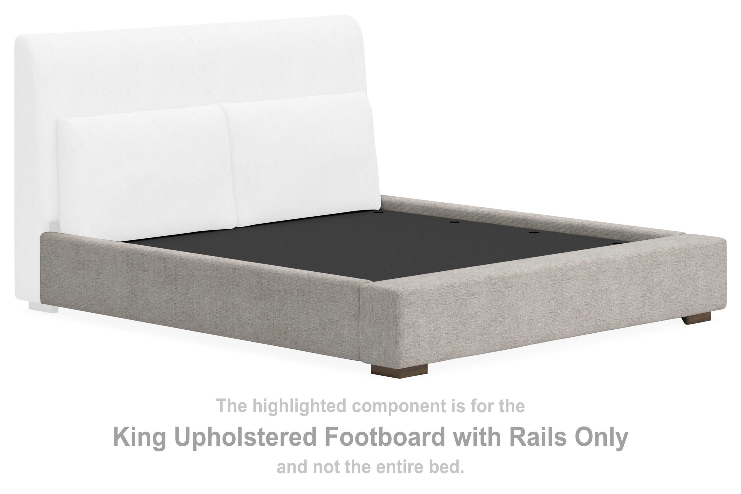 Cabalynn - King Uph Footboard With Rails - Oatmeal