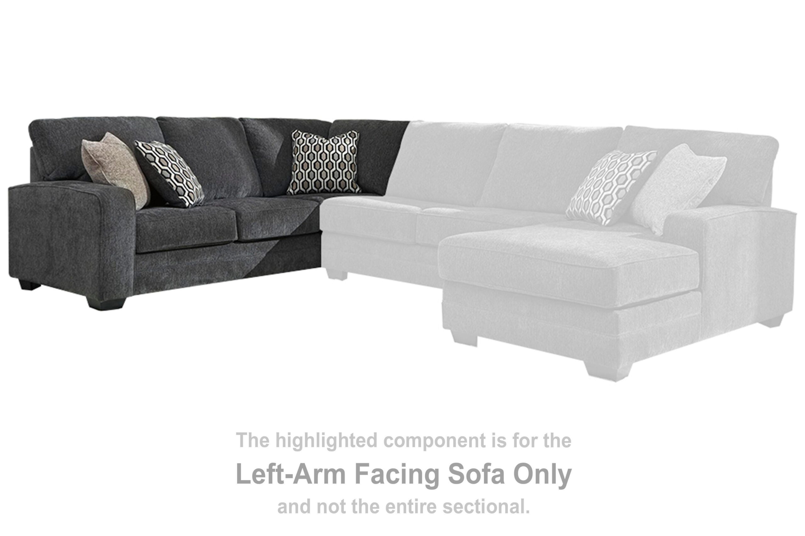 Tracling - LAF Sofa w/Corner Wedge - Slate