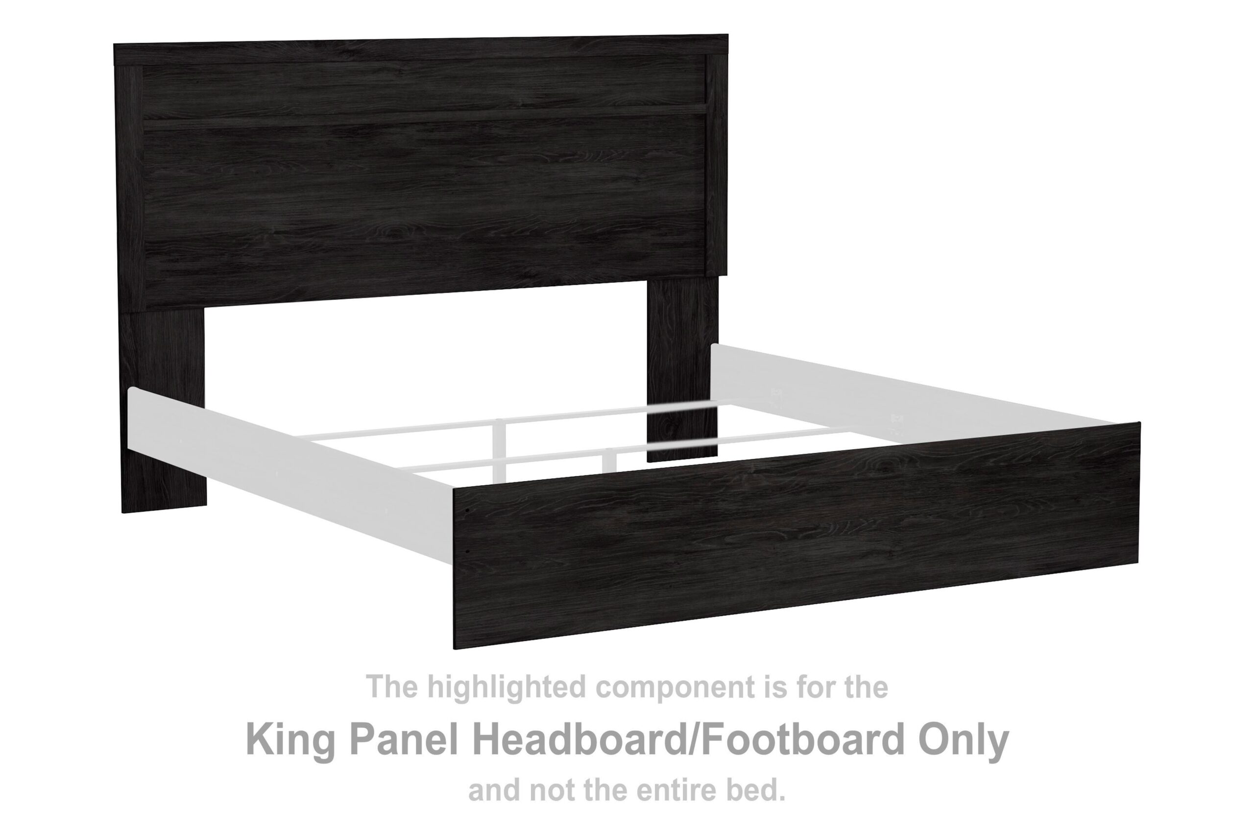 Belachime - King Panel Headboard/Footboard - Charcoal
