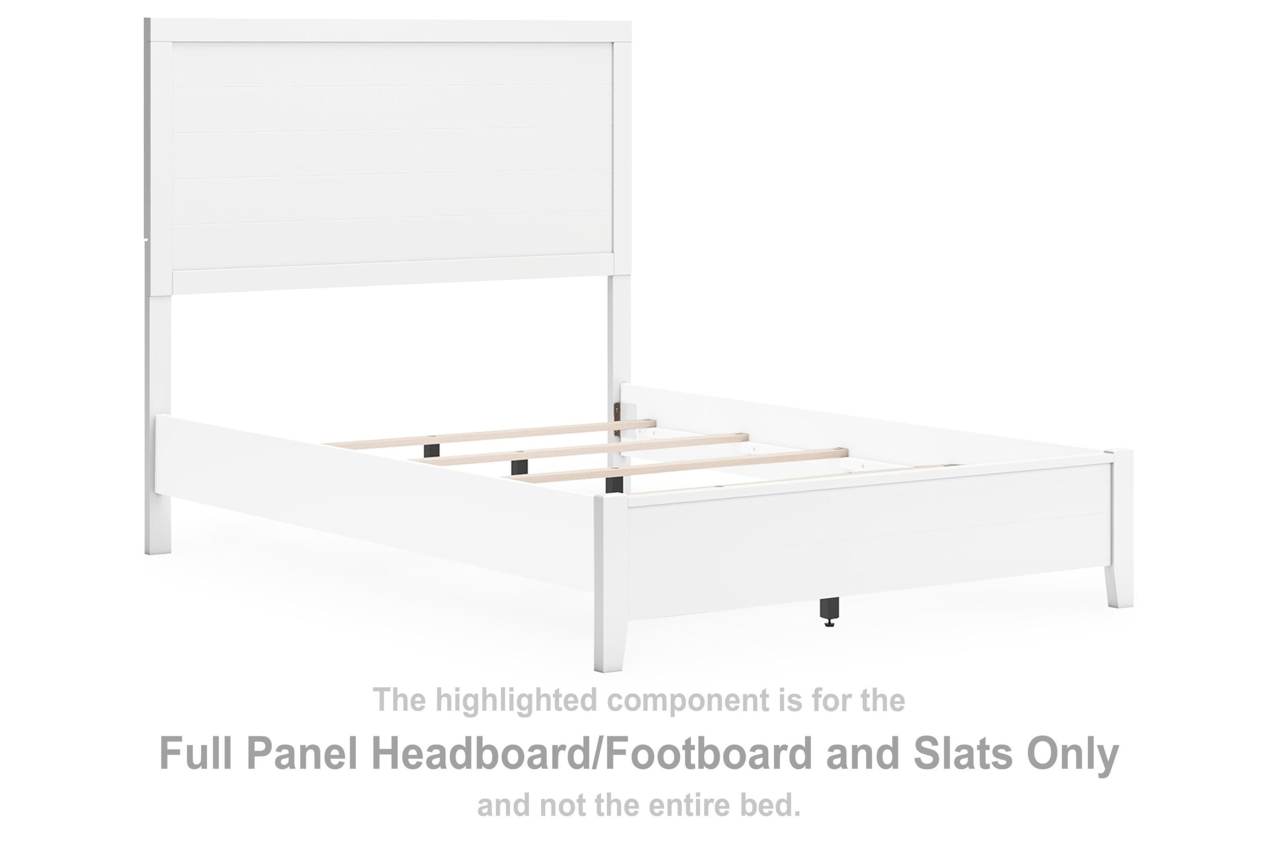 Binterglen - Full Panel Headboard/Footboard and Slats - White