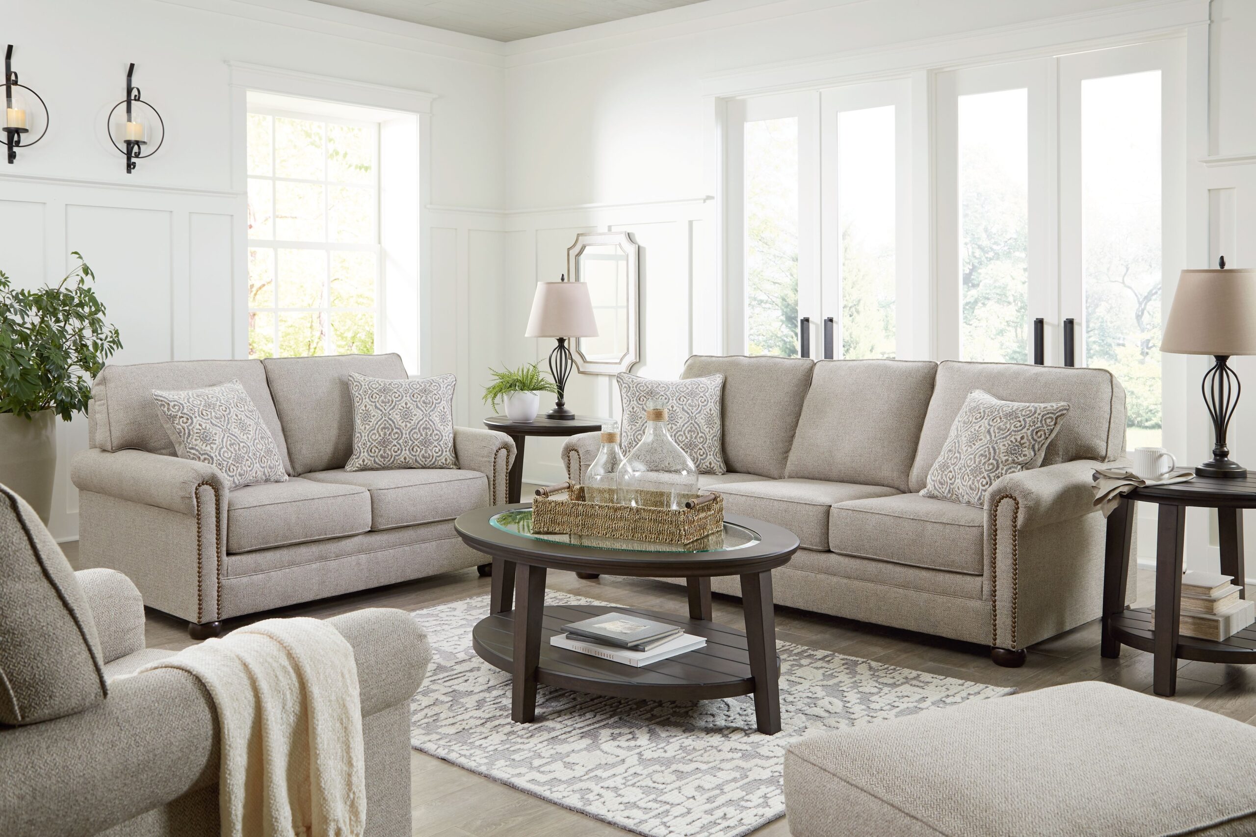 Gaelon - 4 Pc. - Sofa, Loveseat, Chair, Ottoman - Dune