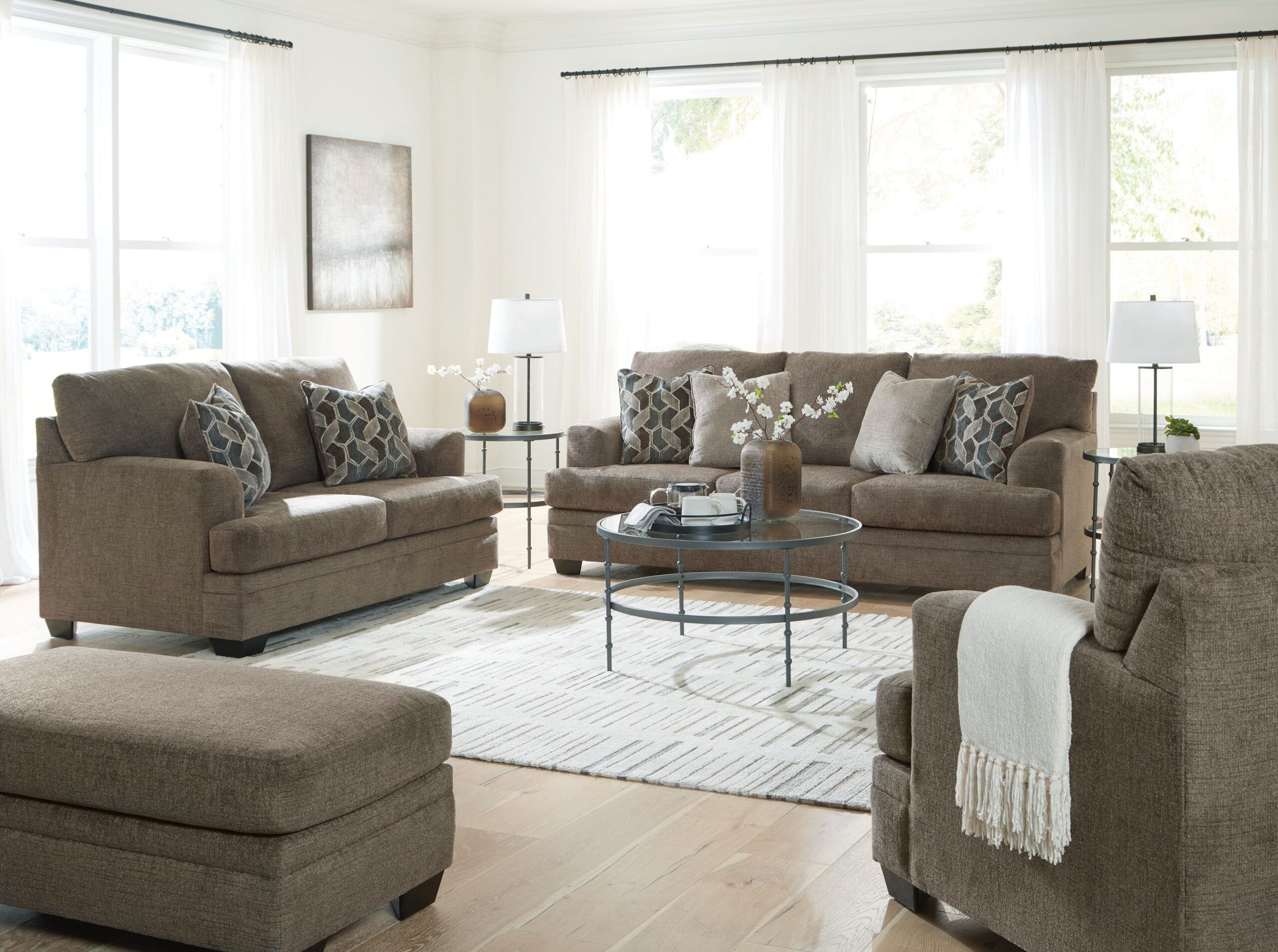 Stonemeade - 4 Pc. - Sofa, Loveseat, Chair And A Half, Ottoman - Nutmeg