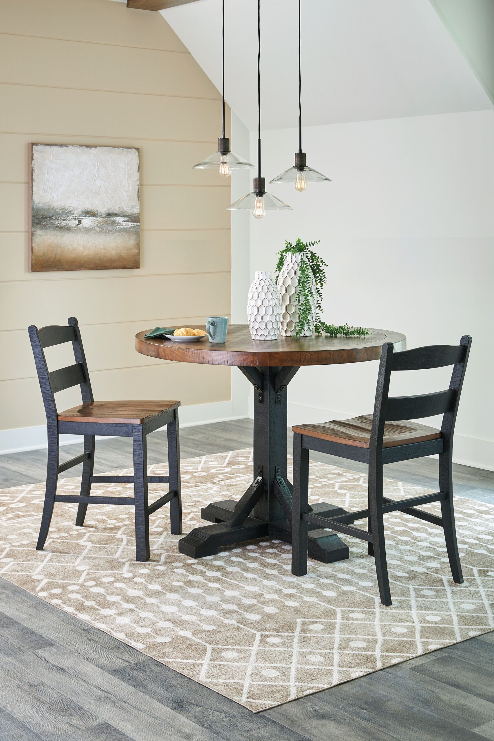 Valebeck - 4 Pc. - Counter Height Dining Table, 2 Barstools - Multi