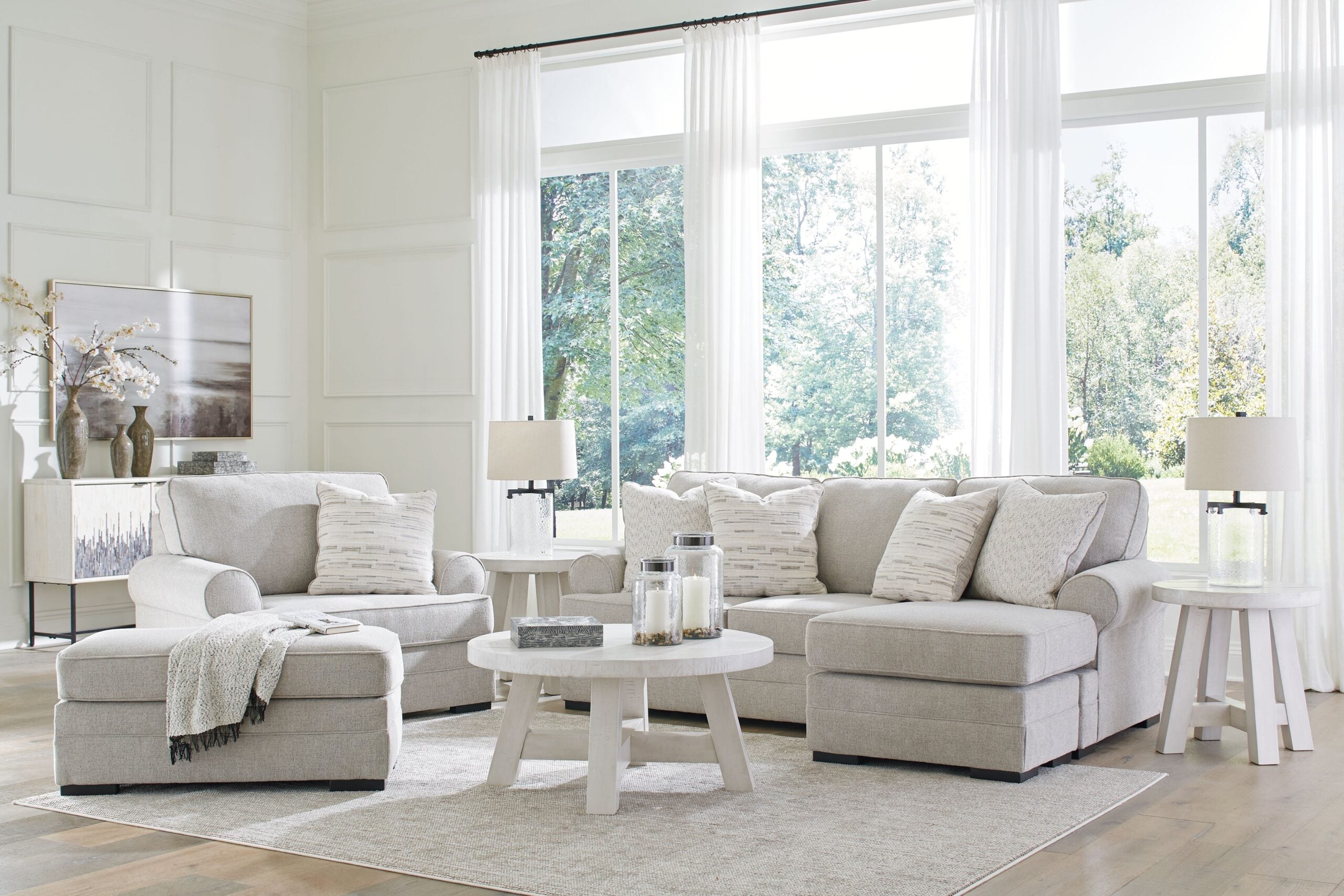 Eastonbridge - 3 Pc. - Sofa Chaise, Chair And A Half, Ottoman - Shadow